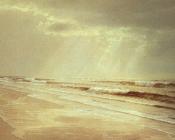 Beach with Sun Drawing Water - 威廉·特罗斯特·理查兹